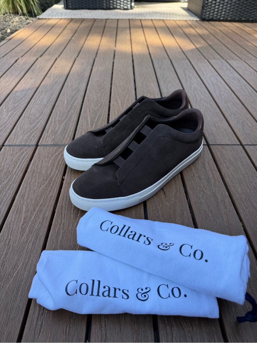 Men’s Slip-On Sorrento Sneakers in Brown Suede
